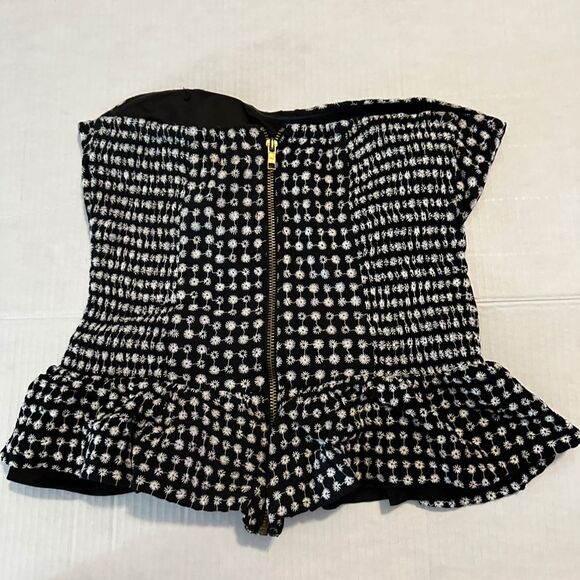 Rampage Women's Med Black Star Burst Peplum Corset Zip Closure - Picture 2 of 5